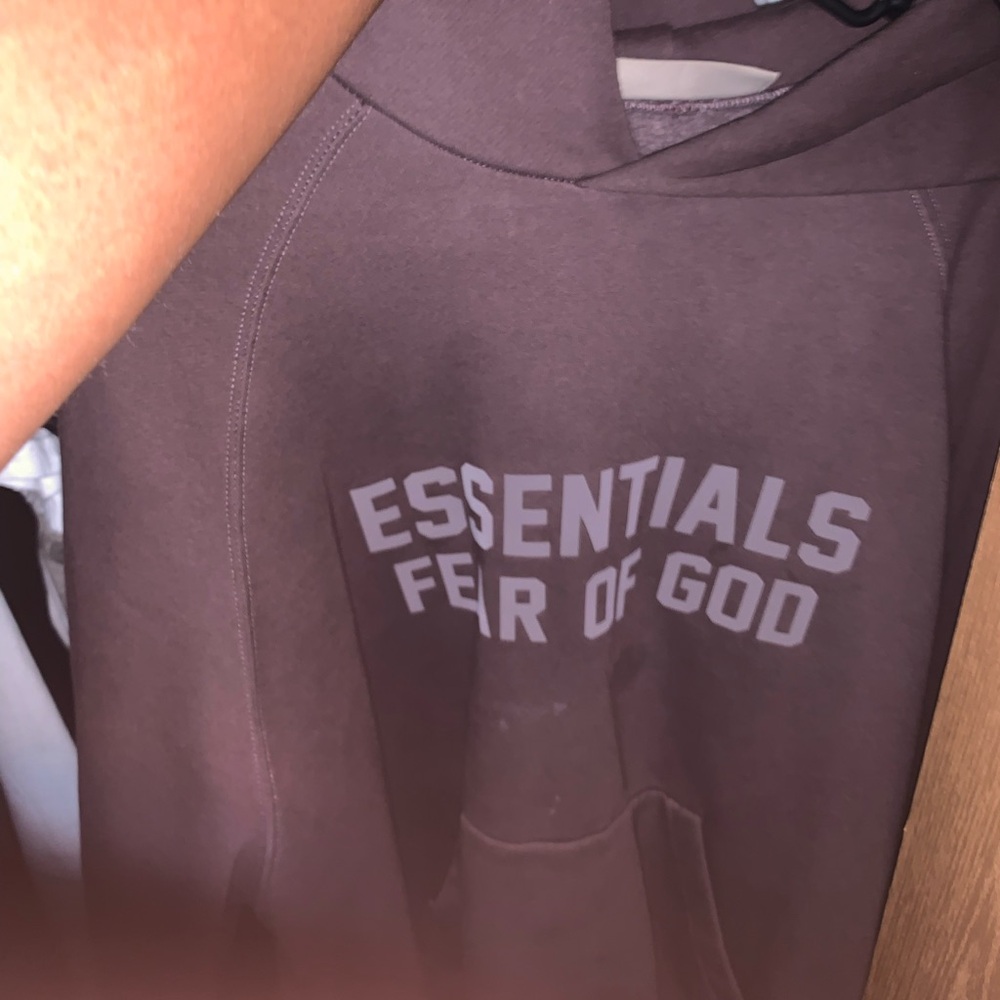 Brown essentials fear of god hoodie, shipping only